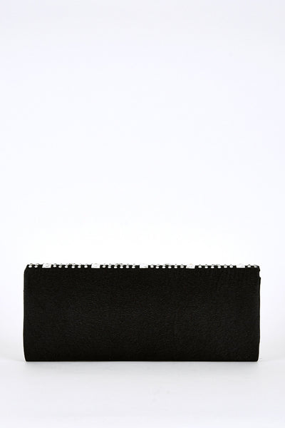 Diamante And Glass Detail Clutch Bag