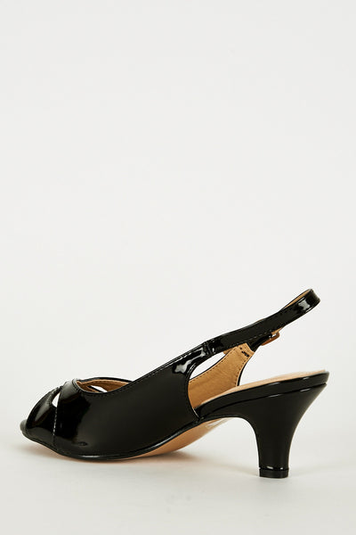 Black Peep Toe Sling Back Heel