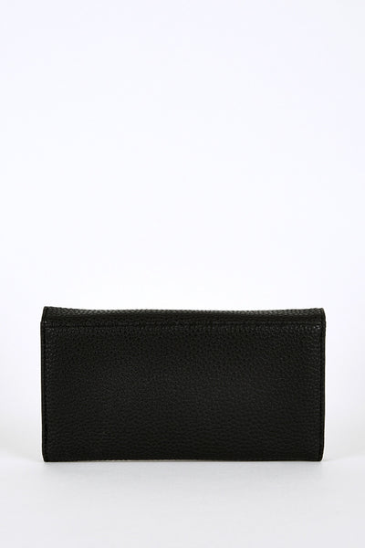 Medium Textured Clasp Purse In Black