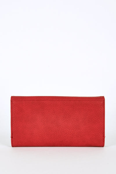 Medium Textured Clasp Purse In Red