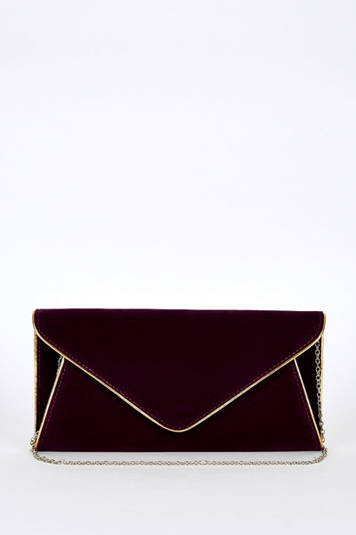 Contrast Gold Trim Envelope Clutch Bag