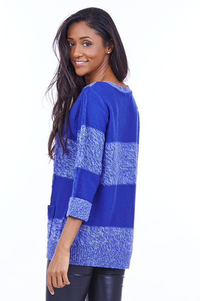 3/4 Sleeve Stripy Pattern Jumper