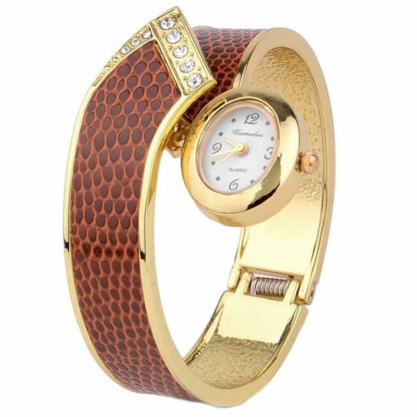 Wrap Around Faux Leather Diamante Watch