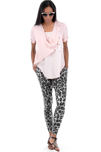 Skinny Animal Print Harem Trousers