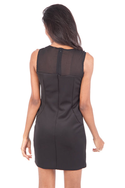 Bodycon Mini Dress With Mesh Detail