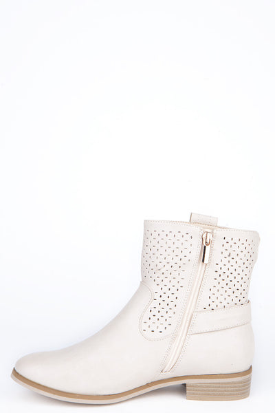 Cut Out Design Ankle Boots