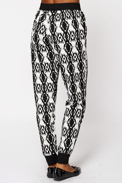 Monochrome Tribal Print Joggers