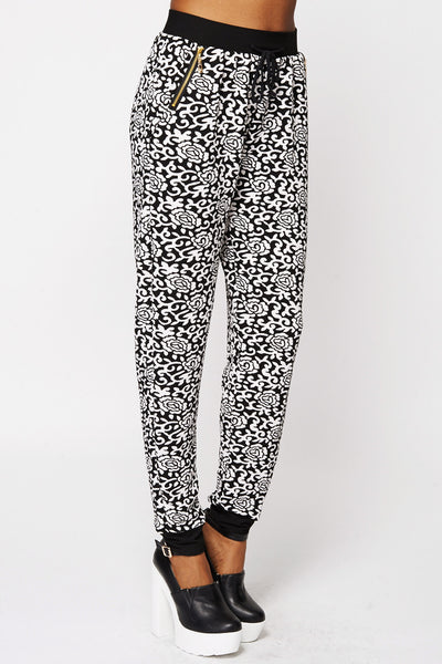 Floral Print Monochrome Joggers