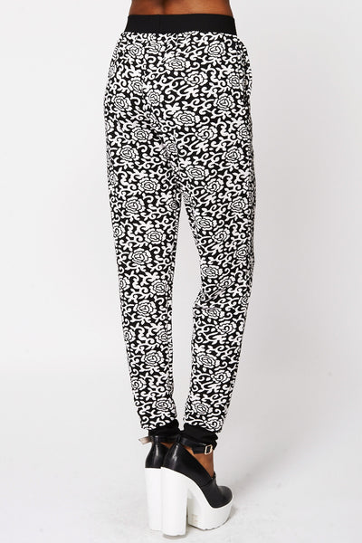 Floral Print Monochrome Joggers