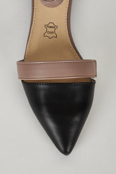 Pointed Toe Evening Shoe with Ankle and Front Strap Detail