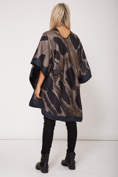 Abstract Print Soft Touch Poncho