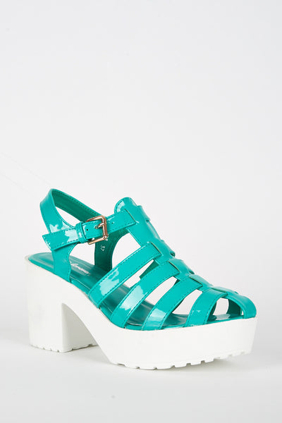 Green Cleated Platform Sandal