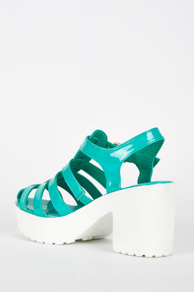 Green Cleated Platform Sandal