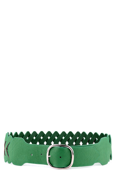 Faux Leather Zig Zag Belt