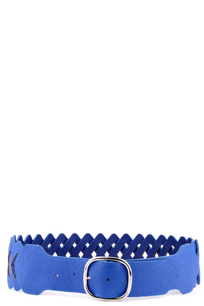 Faux Leather Zig Zag Belt