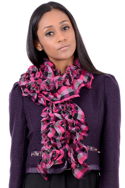 Ruffled Tartan Scarf