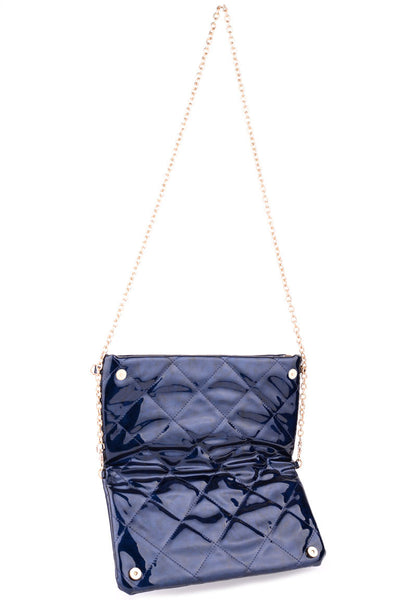Quilted Patent Faux Leather Handbag