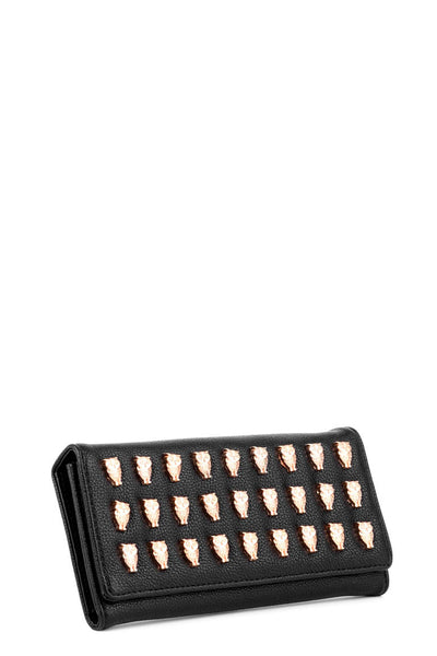 Owl Studded Faux Leather Purse