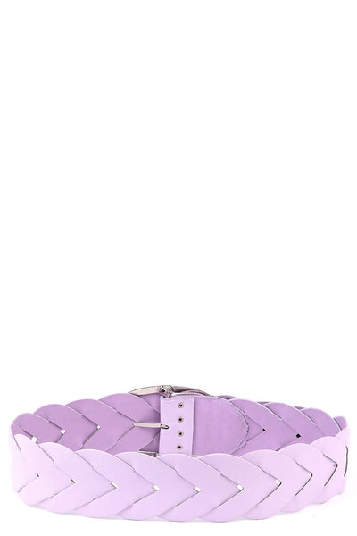 Lilac Braided Faux Leather Belt