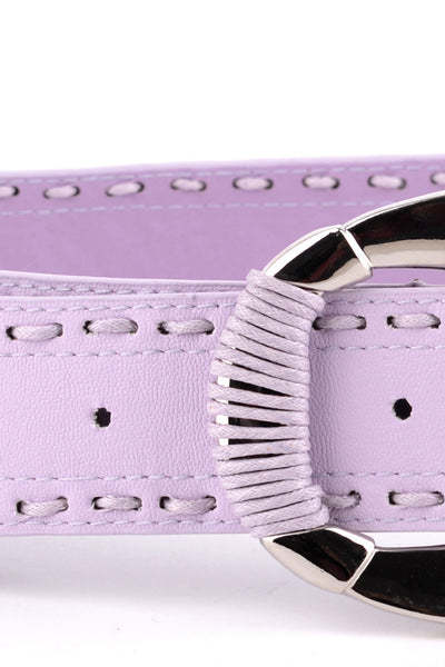 Lilac Belt With Stitch Detail