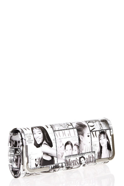 Magazine Print Clutch Bag