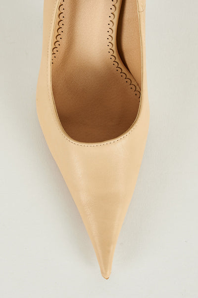 Cream Extra Pointed Stiletto Heels