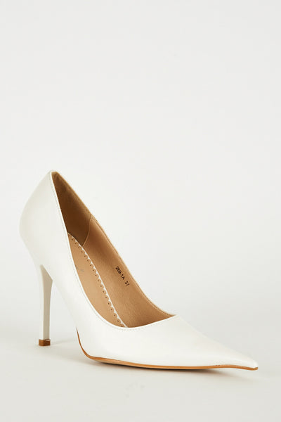 White Extra Pointed Stiletto Heels