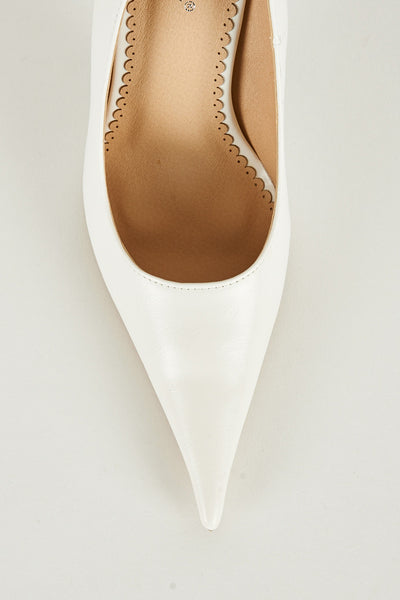 White Extra Pointed Stiletto Heels