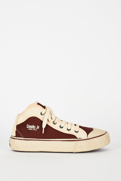 Burgundy And Beige High Top Trainers Ex-Branded