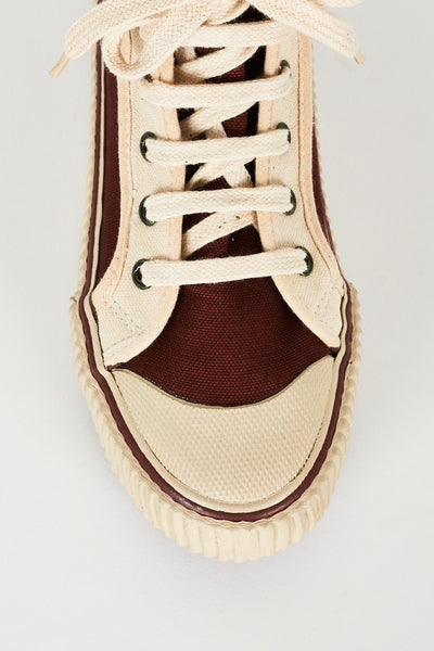 Burgundy And Beige High Top Trainers Ex-Branded