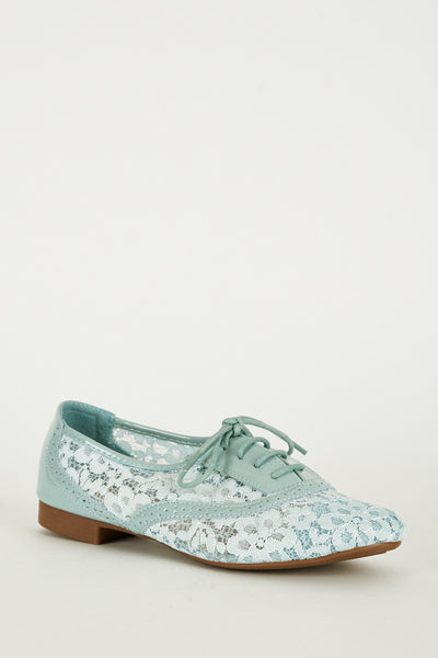 Duck Egg Blue Oxford Lace-Up Shoe