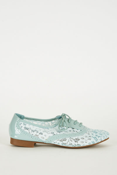 Duck Egg Blue Oxford Lace-Up Shoe