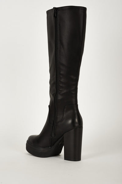 Faux Leather Platform Boots