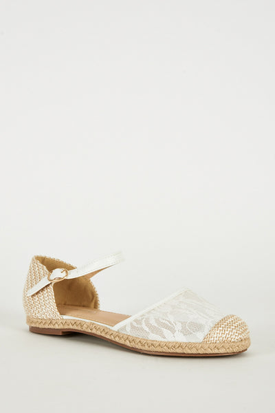 White Espadrille Flat Sandal