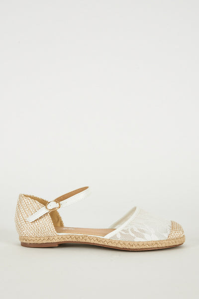 White Espadrille Flat Sandal