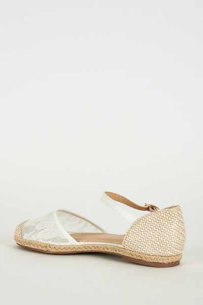 White Espadrille Flat Sandal