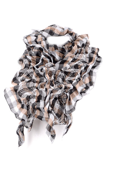Ruffled Tartan Scarf