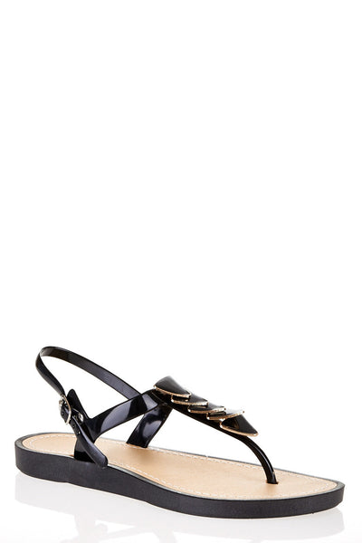 T-Bar Strap Sandals With Buckle Detail