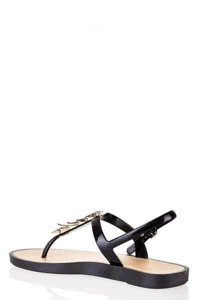 T-Bar Strap Sandals With Buckle Detail