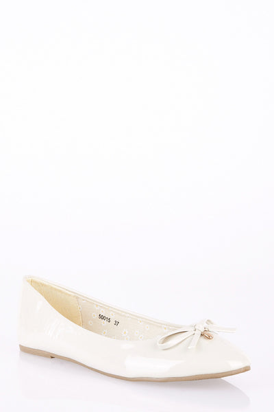 Patent Ballerina Pump with Bow Detail