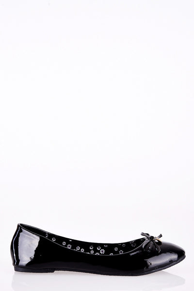 Patent Ballerina Pump with Bow Detail