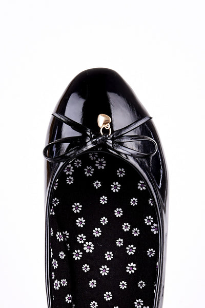 Patent Ballerina Pump with Bow Detail