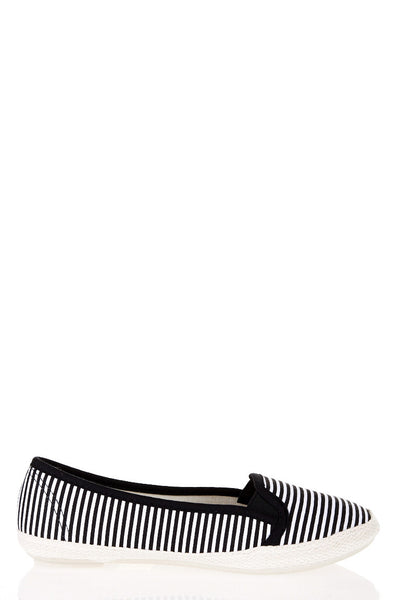 Stripe Canvas Pumps