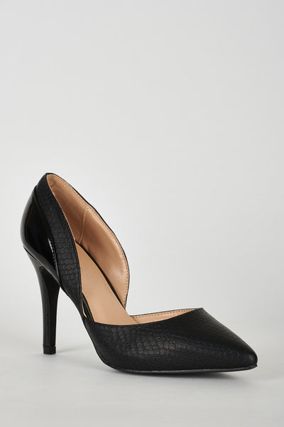 Textured and Patent Open Side Court Shoe