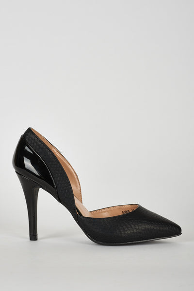 Textured and Patent Open Side Court Shoe