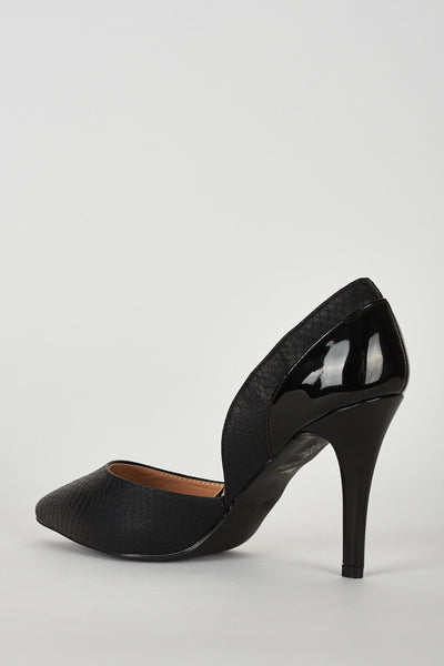 Textured and Patent Open Side Court Shoe