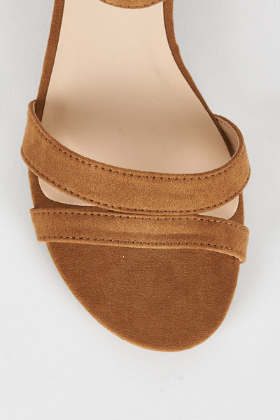 Faux Suede Low Wedge Sandal