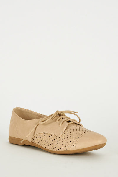 Beige Oxford Cut Out Shoe