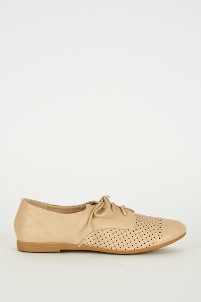 Beige Oxford Cut Out Shoe