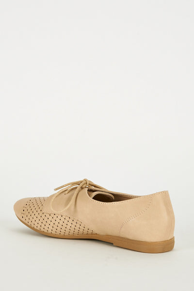 Beige Oxford Cut Out Shoe